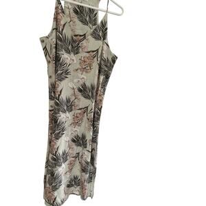 Linen Lux Women LINEN L Maxi Sheath Dress Strappy Floral Feminine Resort Vacay